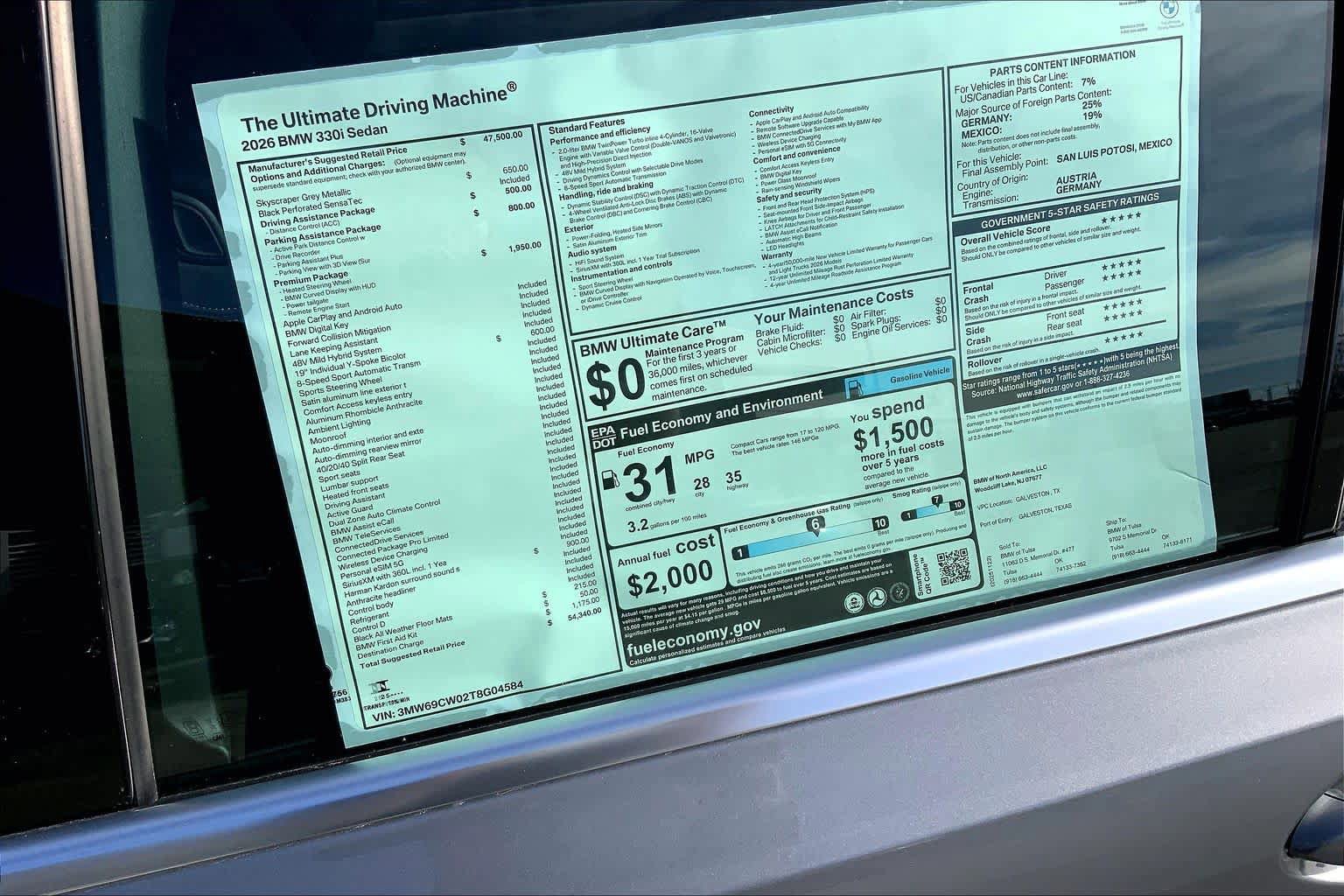 New 2026 BMW 330i Sedan w/ Premium Package RWD image 20