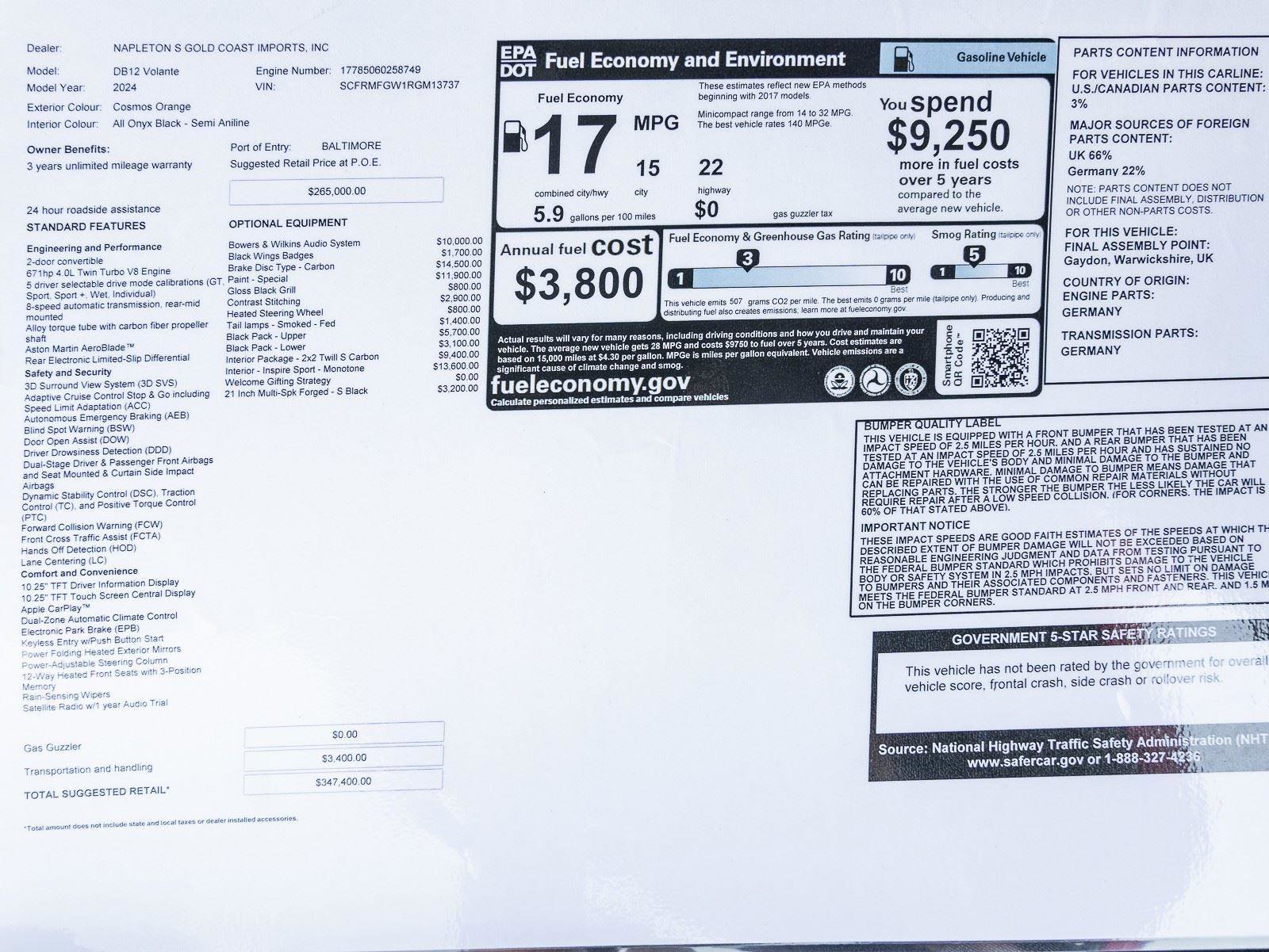 Used 2024 Aston Martin DB12 Convertible RWD image 57