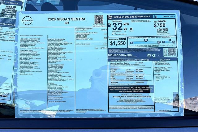 New 2026 Nissan Sentra SR w/ Floor Mat Package image 13
