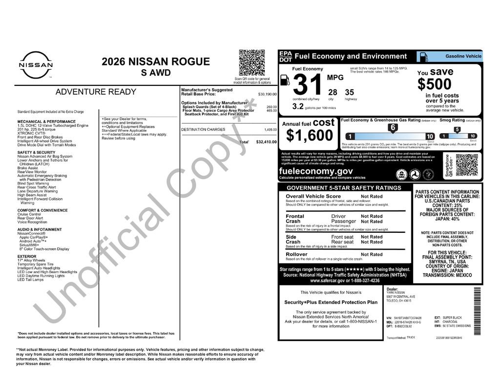 New 2026 Nissan Rogue S image 2