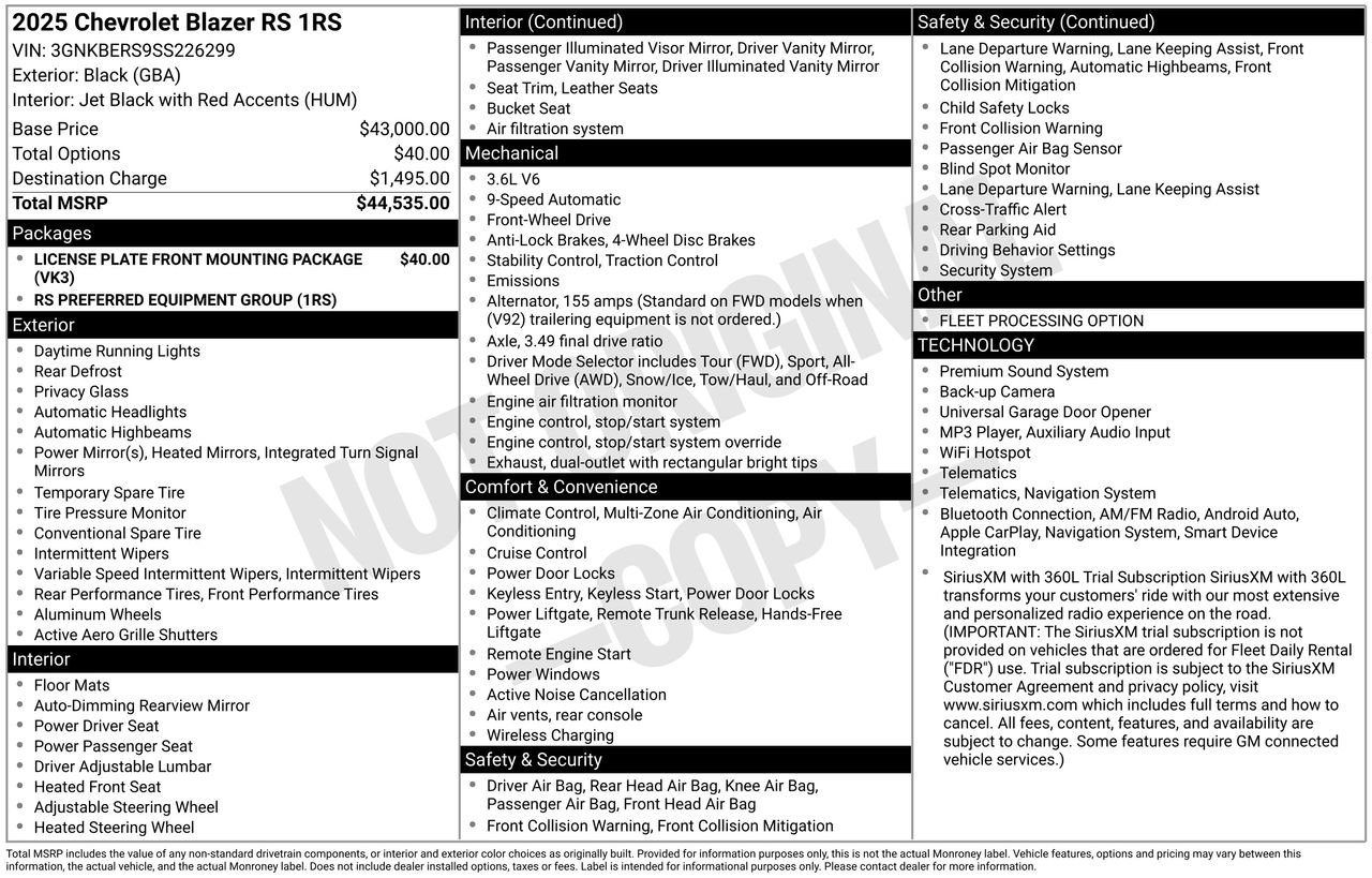 Used 2025 Chevrolet Blazer RS FWD image 5