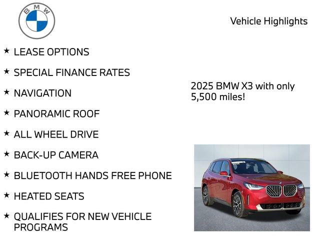 Used 2025 BMW X3 xDrive30i w/ Premium Package image 9