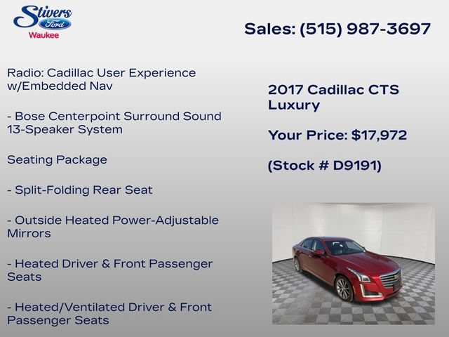 Used 2017 Cadillac CTS Luxury AWD/4WD image 16