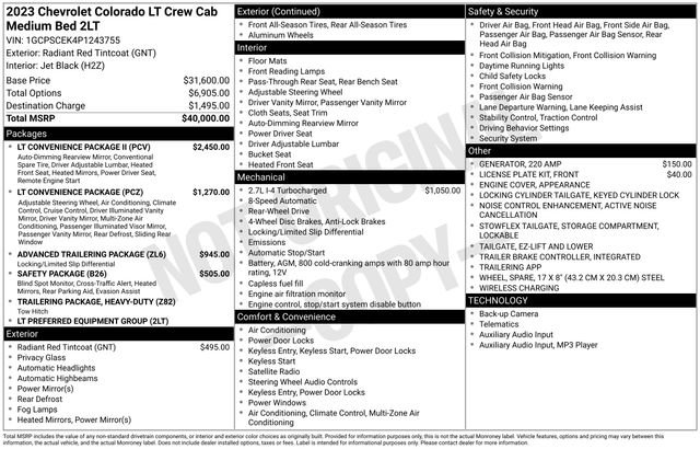 Certified 2023 Chevrolet Colorado LT w/ LT Convenience Package II image 15