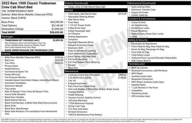 Used 2022 RAM 1500 Tradesman w/ Tradesman SXT Package AWD/4WD image 15