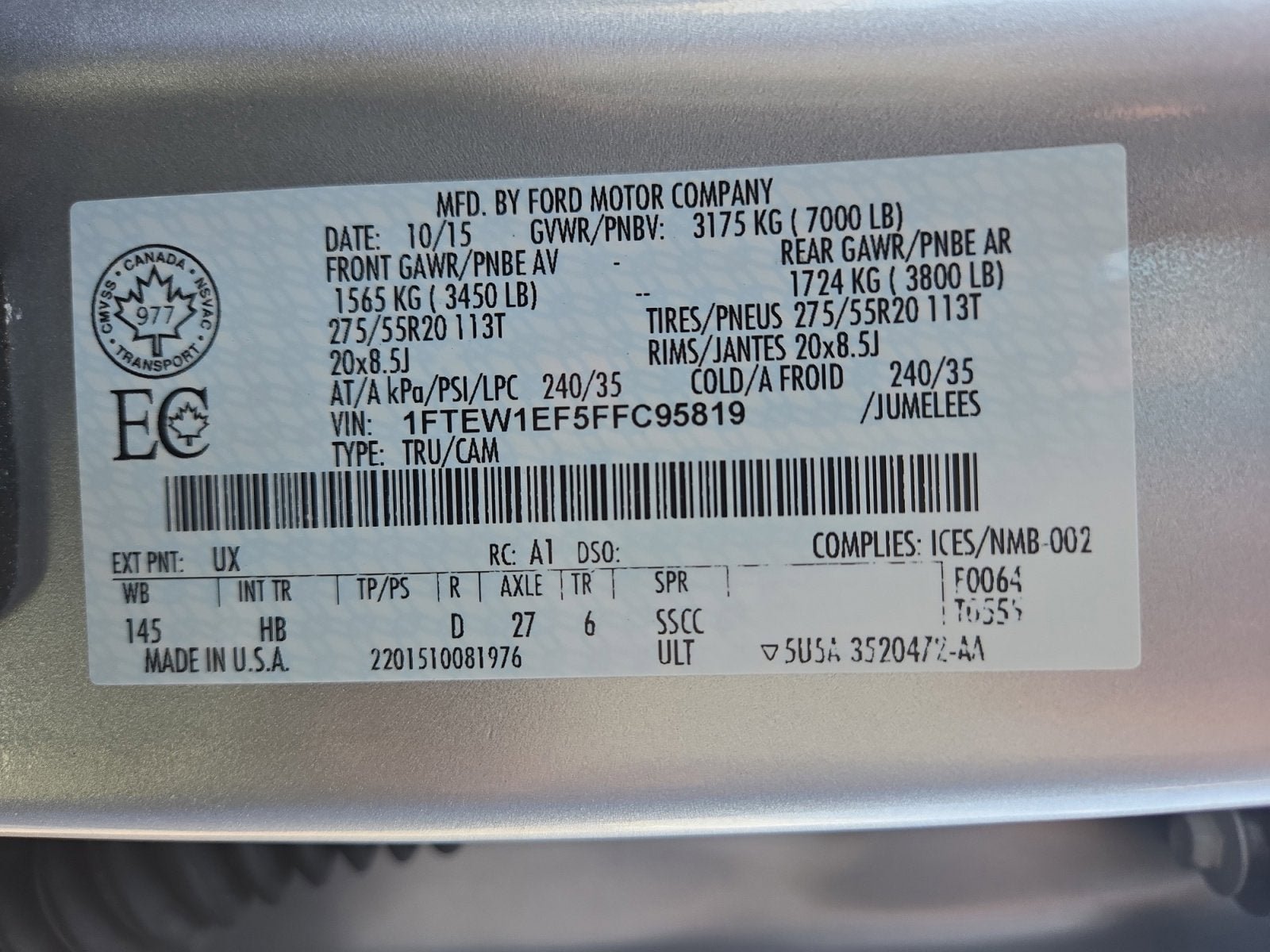 Used 2015 Ford F150 Lariat w/ Equipment Group 502A Luxury AWD/4WD image 27