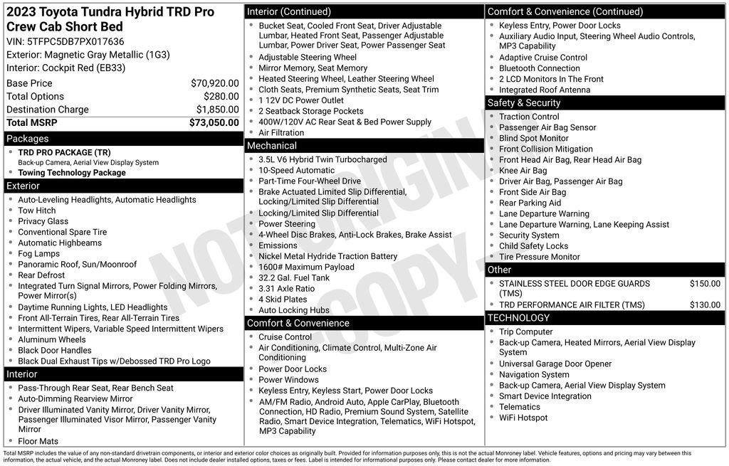 Used 2023 Toyota Tundra TRD Pro AWD/4WD image 9