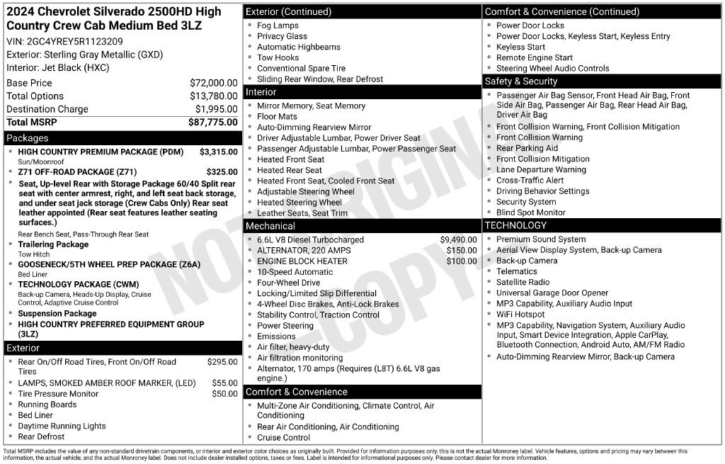 Used 2024 Chevrolet Silverado 2500 High Country w/ High Country Premium Package AWD/4WD image 27