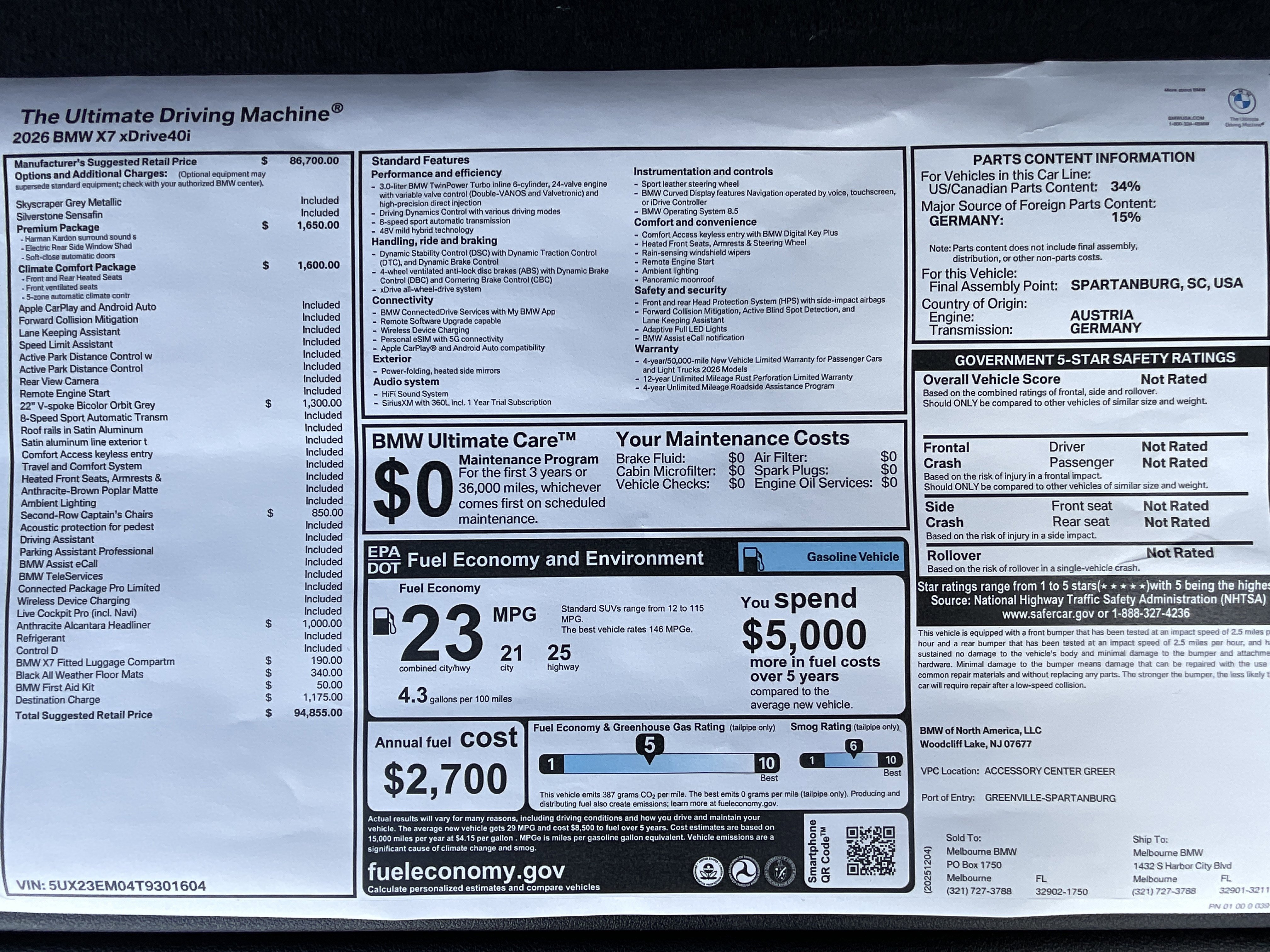 New 2026 BMW X7 xDrive40i w/ Premium Package image 36