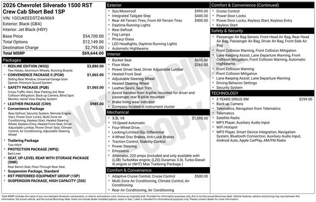 New 2026 Chevrolet Silverado 1500 RST w/ Redline Edition AWD/4WD image 4