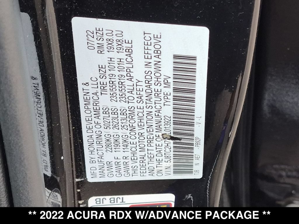 Used 2022 Acura RDX AWD w/ Advance Package image 30