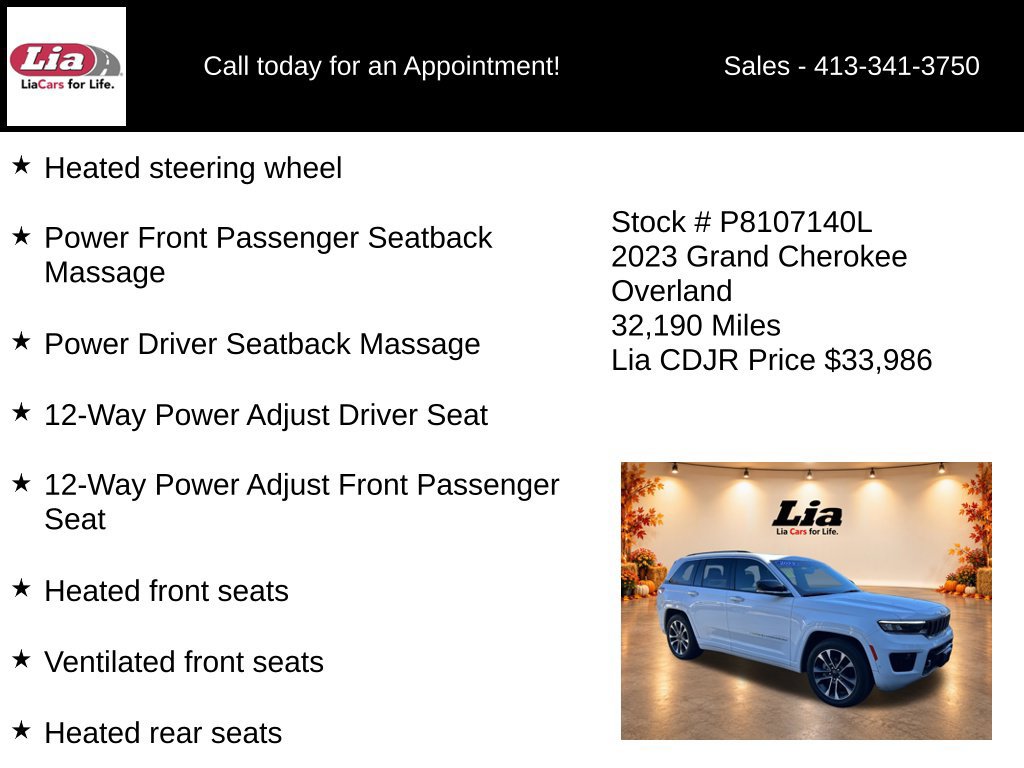 Certified 2023 Jeep Grand Cherokee Overland w/ Luxury Tech Group IV AWD/4WD image 26