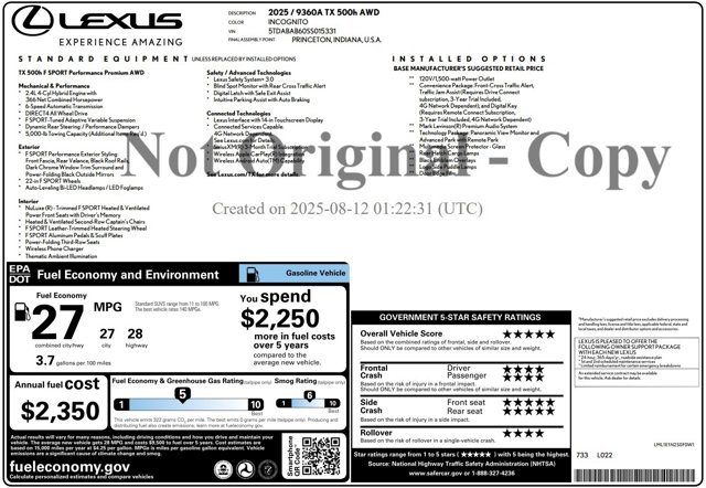 Used 2025 Lexus TX 500h AWD w/ Technology Package image 26