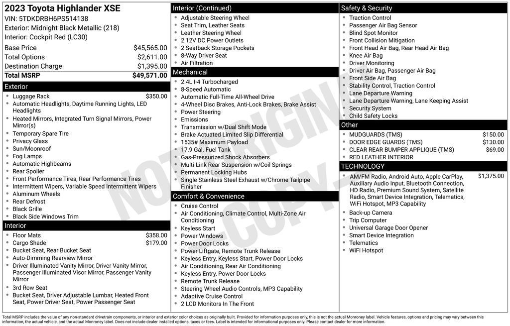 Used 2023 Toyota Highlander XSE AWD/4WD image 3