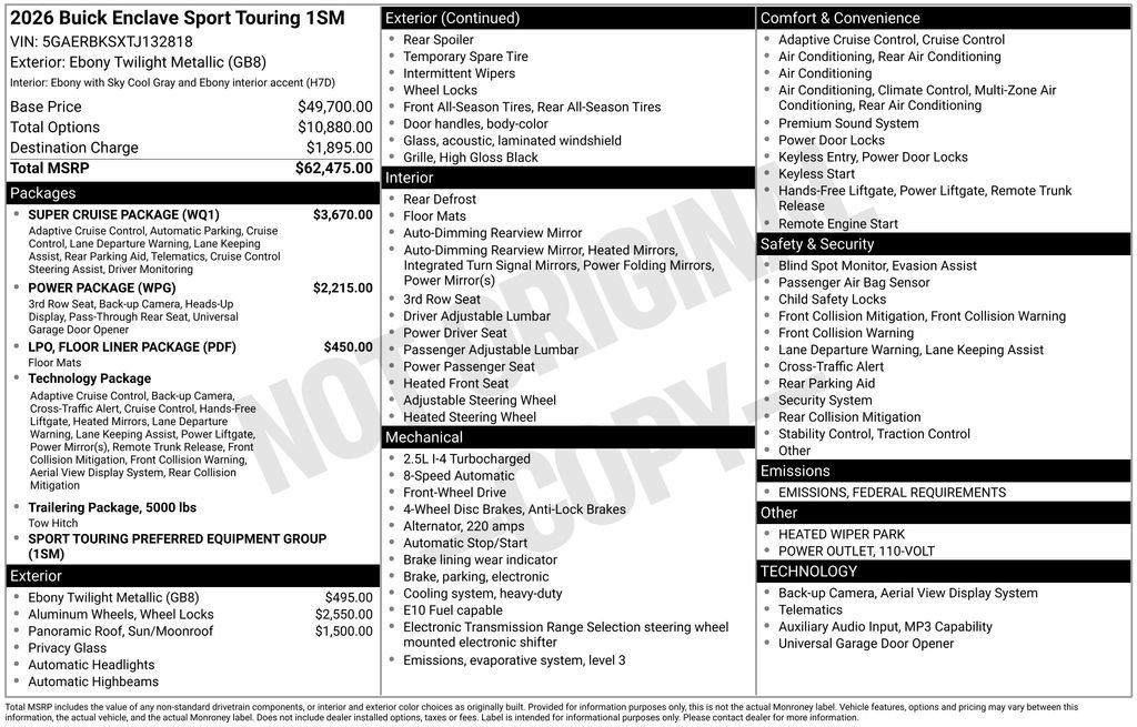 New 2026 Buick Enclave Sport Touring w/ Super Cruise Package image 2