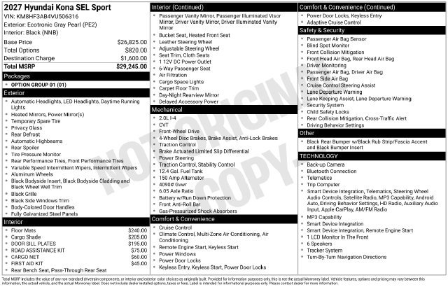 New 2027 Hyundai Kona SEL Sport FWD image 4