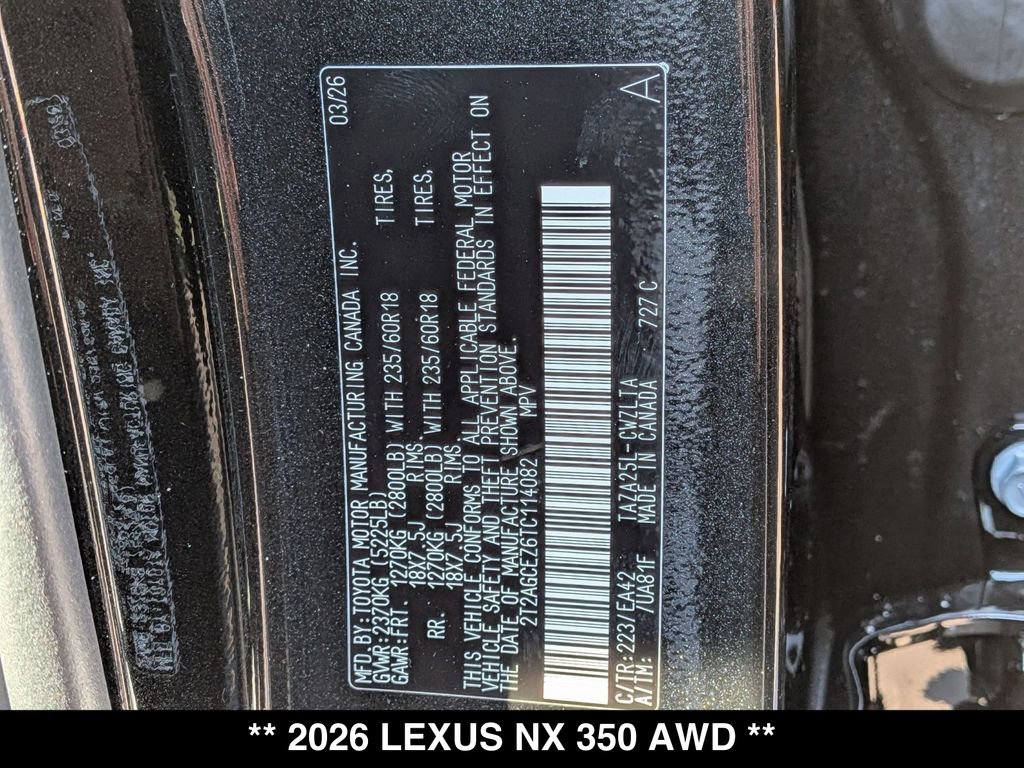 New 2026 Lexus NX 350 AWD w/ Accessory Package (2T) image 19