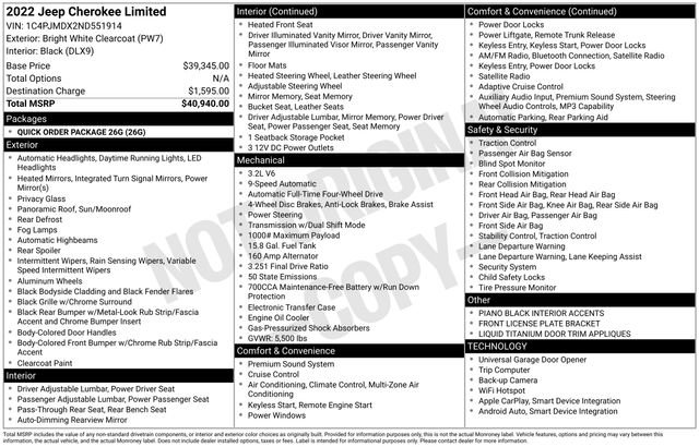 Certified 2022 Jeep Cherokee Limited image 33