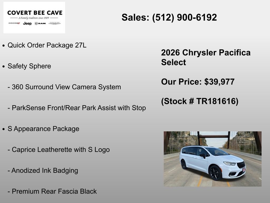 New 2026 Chrysler Pacifica Select w/ S Appearance Package FWD image 6