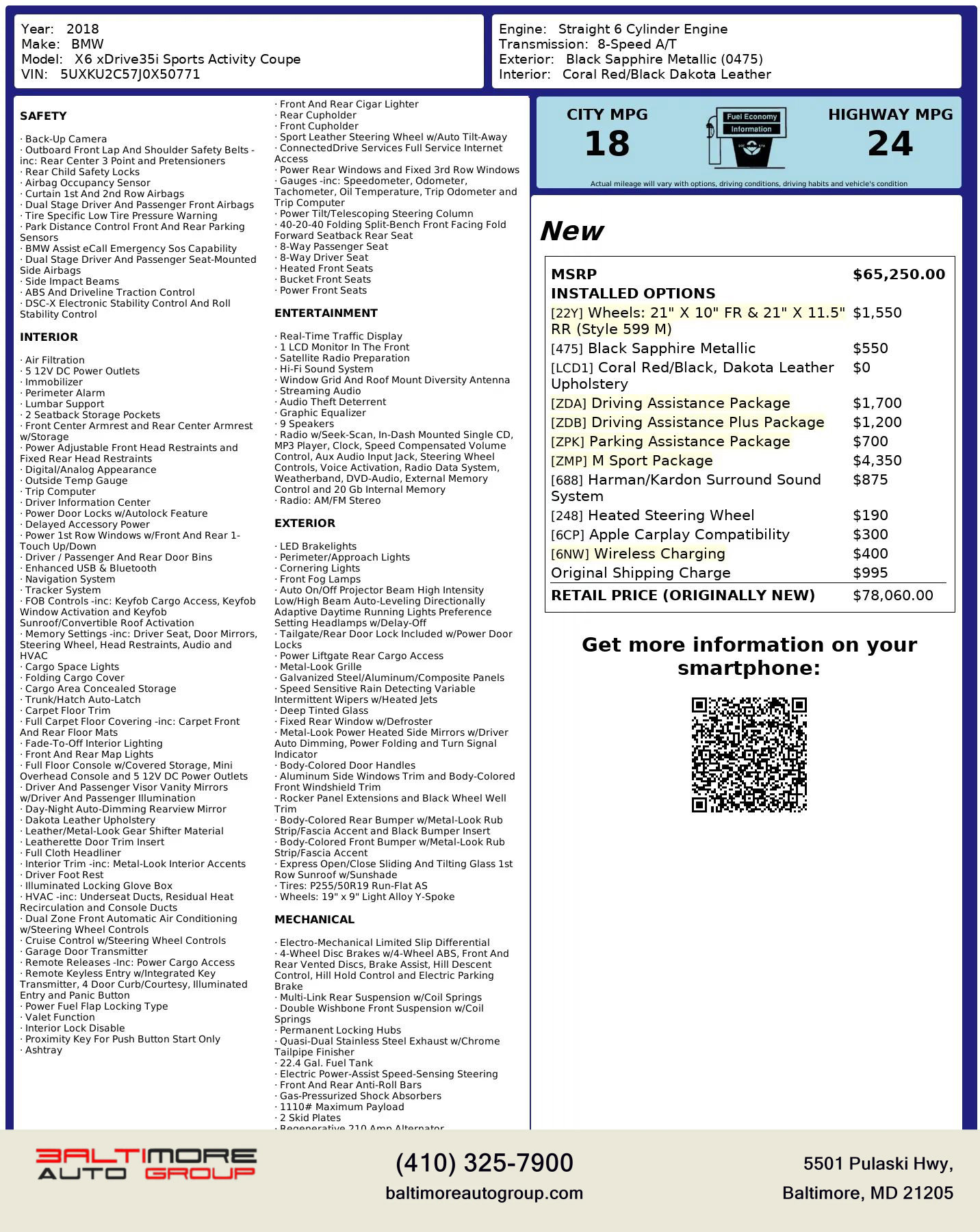 Used 2018 BMW X6 xDrive35i image 2