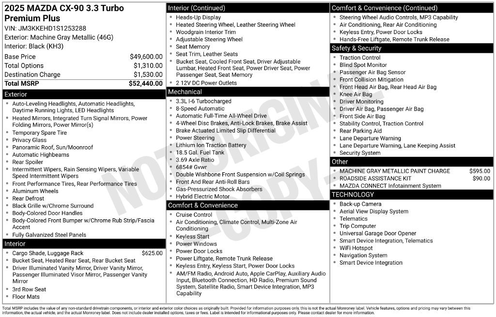Certified 2025 MAZDA CX-90 3.3 Turbo w/ Premium Plus Pkg AWD/4WD image 10