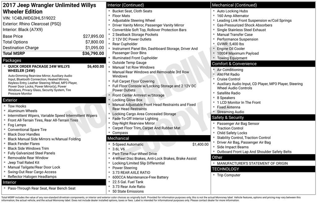 Used 2017 Jeep Wrangler Unlimited Willys image 9