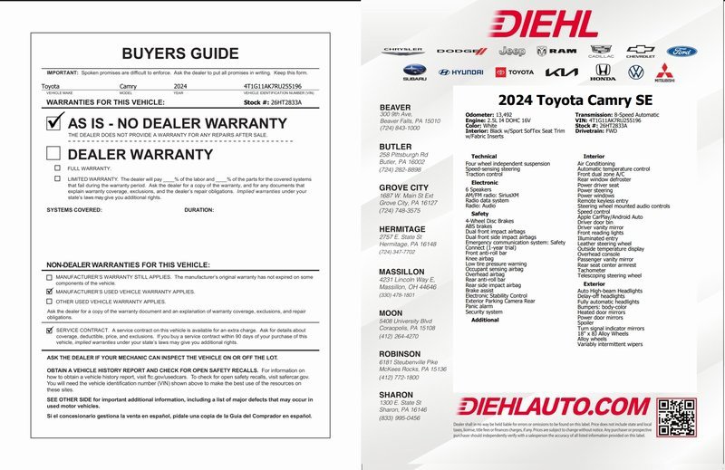 Used 2024 Toyota Camry SE image 34