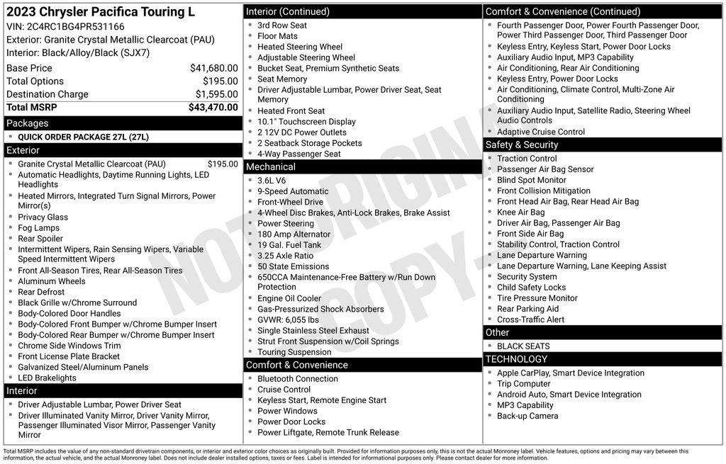 Used 2023 Chrysler Pacifica Touring-L FWD image 37