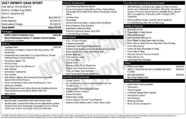 Certified 2027 INFINITI QX60 Sport w/ Dark Cargo Package AWD/4WD image 27