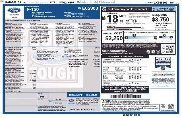 Certified 2020 Ford F150 Lariat w/ Equipment Group 502A Luxury AWD/4WD image 36