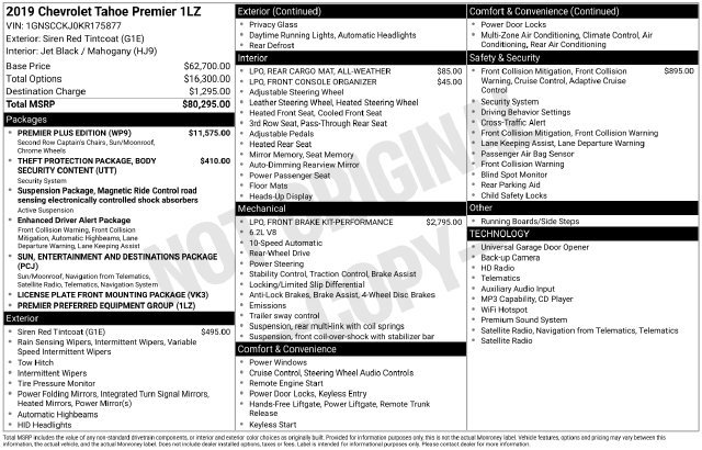 Certified 2019 Chevrolet Tahoe Premier w/ Premier Plus Edition RWD image 4