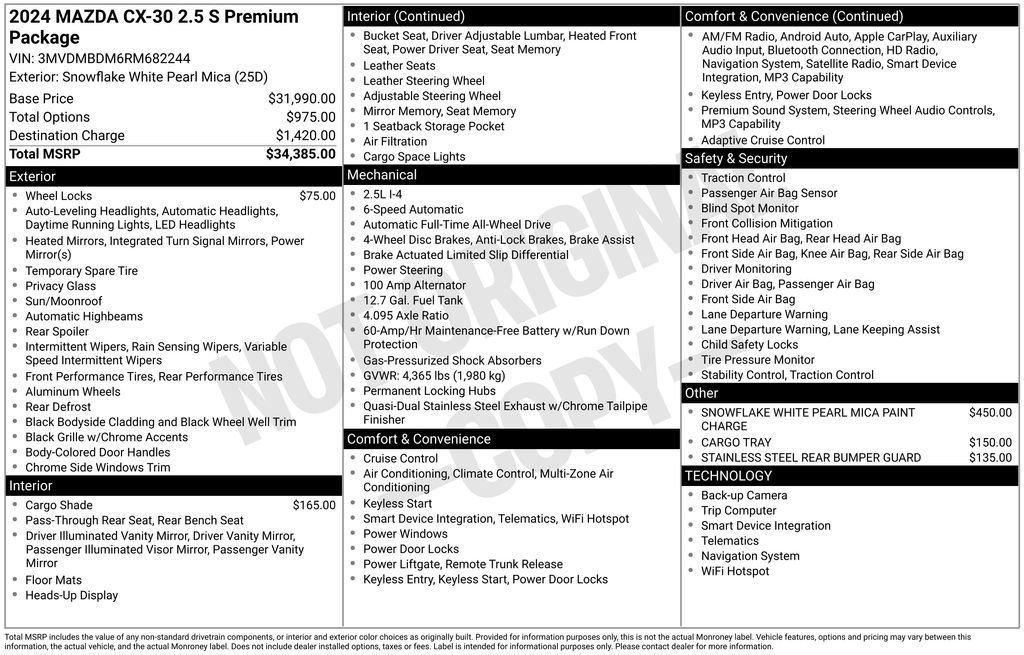 Certified 2024 MAZDA CX-30 AWD 2.5 S w/ Premium Package image 35