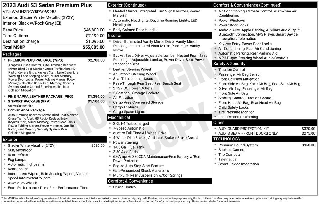 Used 2023 Audi S3 Premium Plus w/ Premium Plus Package image 16