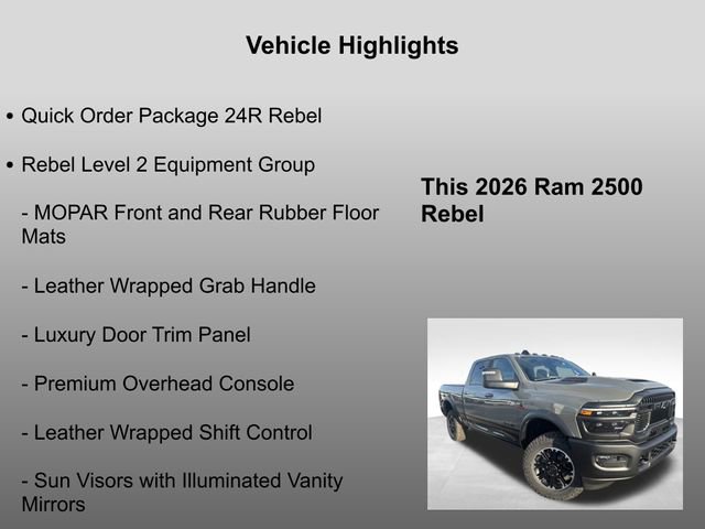 New 2026 RAM 2500 Rebel w/ Rebel Level 2 Equipment Group image 26
