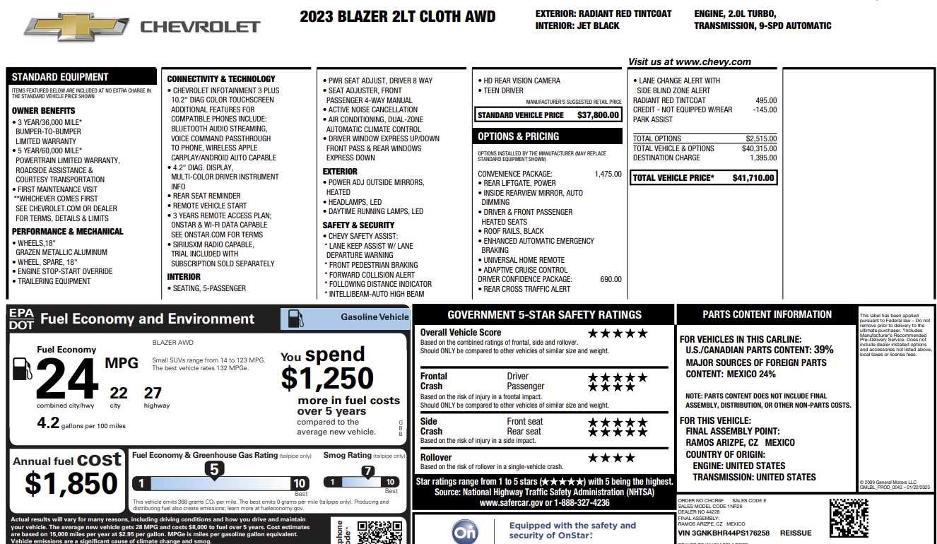 Used 2023 Chevrolet Blazer LT w/ Convenience Package AWD/4WD image 6