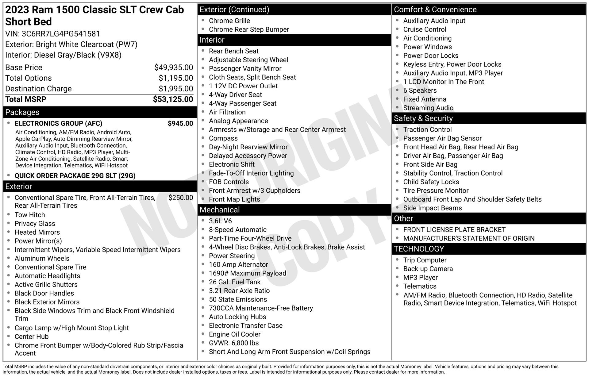 Used 2023 RAM 1500 Classic SLT w/ Electronics Group image 25