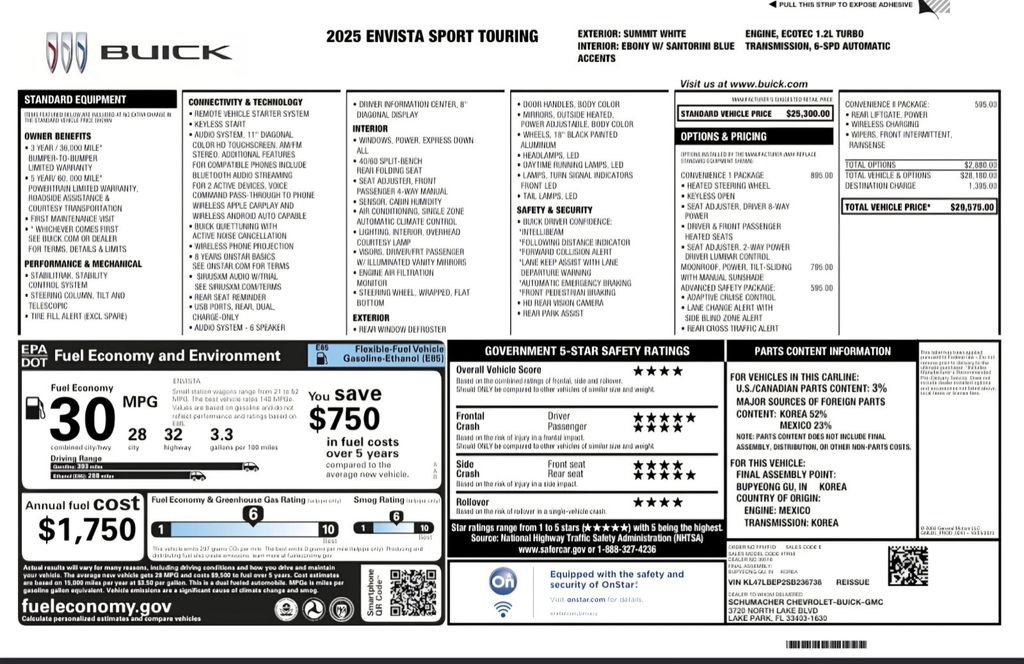 Used 2025 Buick Envista Sport Touring w/ Convenience I Package FWD image 2