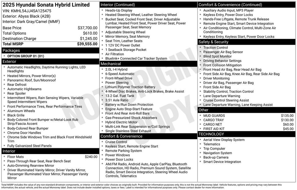 New 2025 Hyundai Sonata Limited FWD image 36