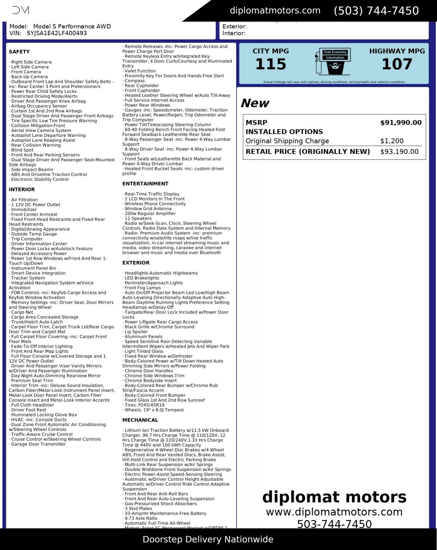 Used 2020 Tesla Model S Performance image 2