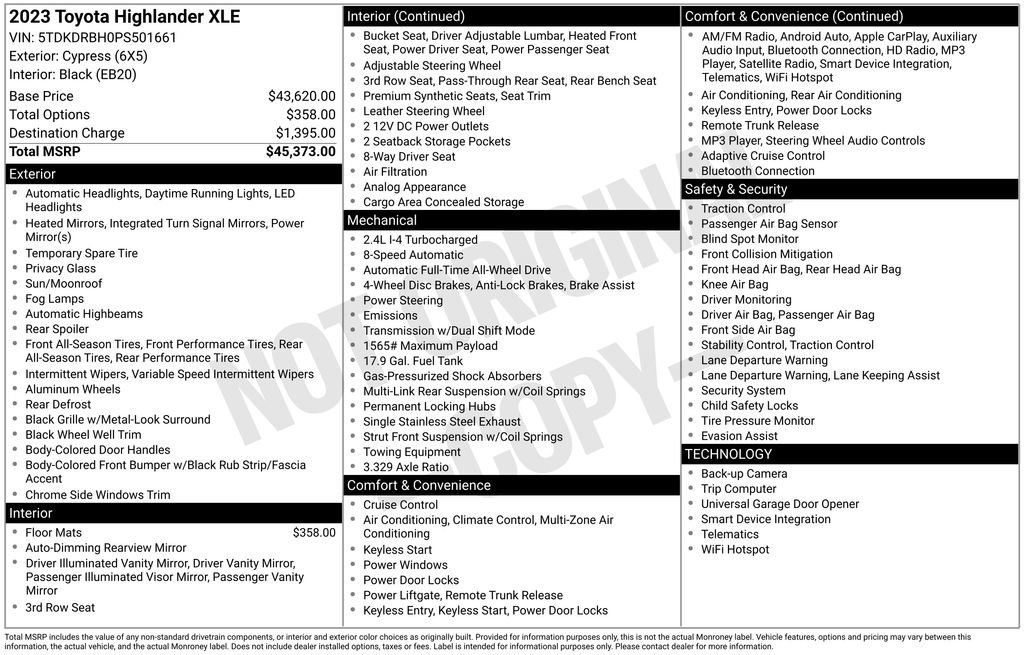 Used 2023 Toyota Highlander XLE image 43