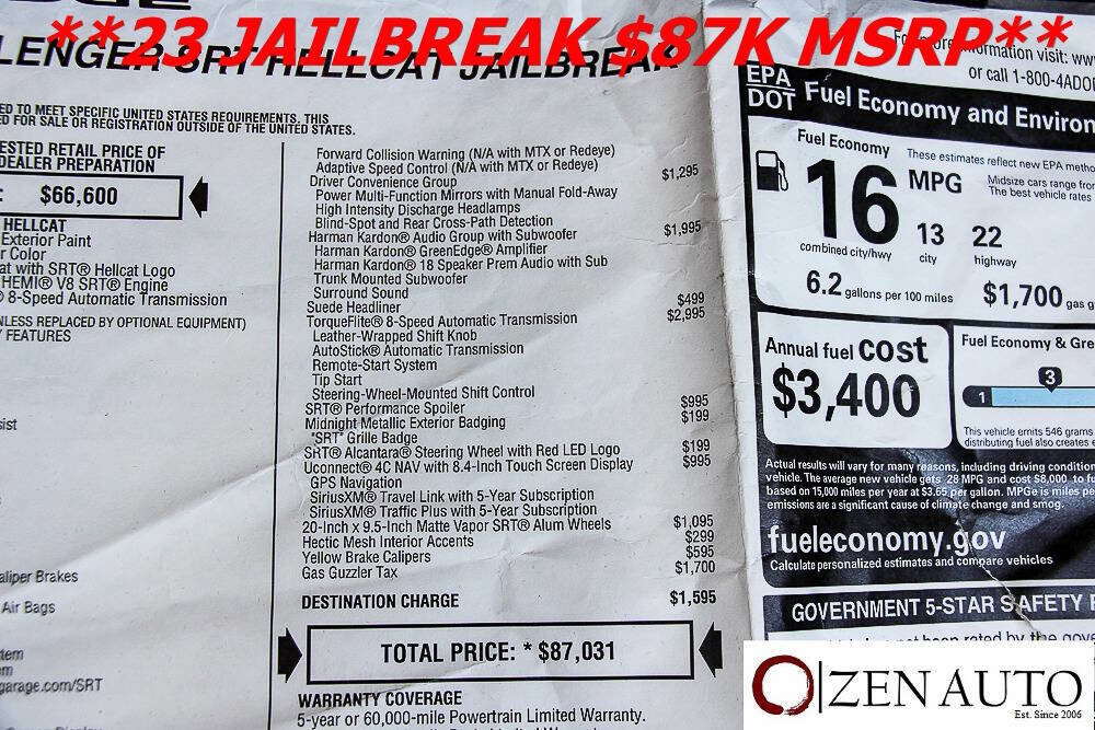 Used 2023 Dodge Challenger SRT Hellcat Jailbreak image 18