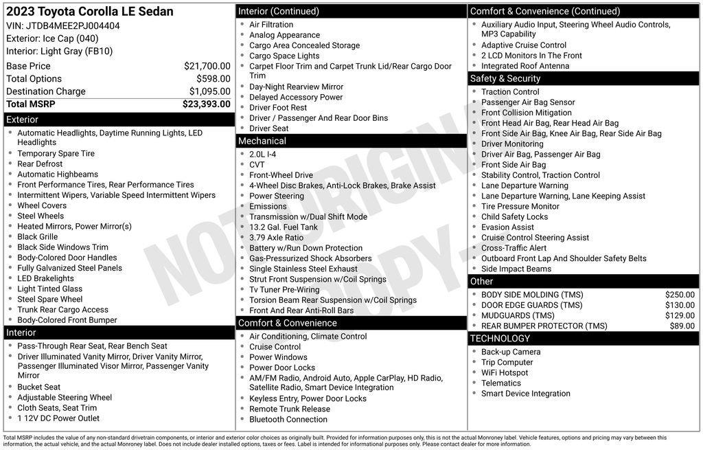 Used 2023 Toyota Corolla LE image 17