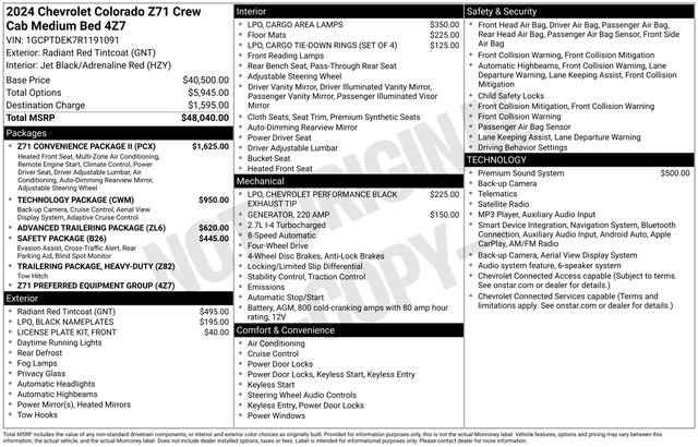 Used 2024 Chevrolet Colorado Z71 w/ Z71 Convenience Package 2 AWD/4WD image 21