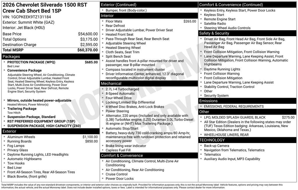 New 2026 Chevrolet Silverado 1500 RST w/ Protection Package image 4