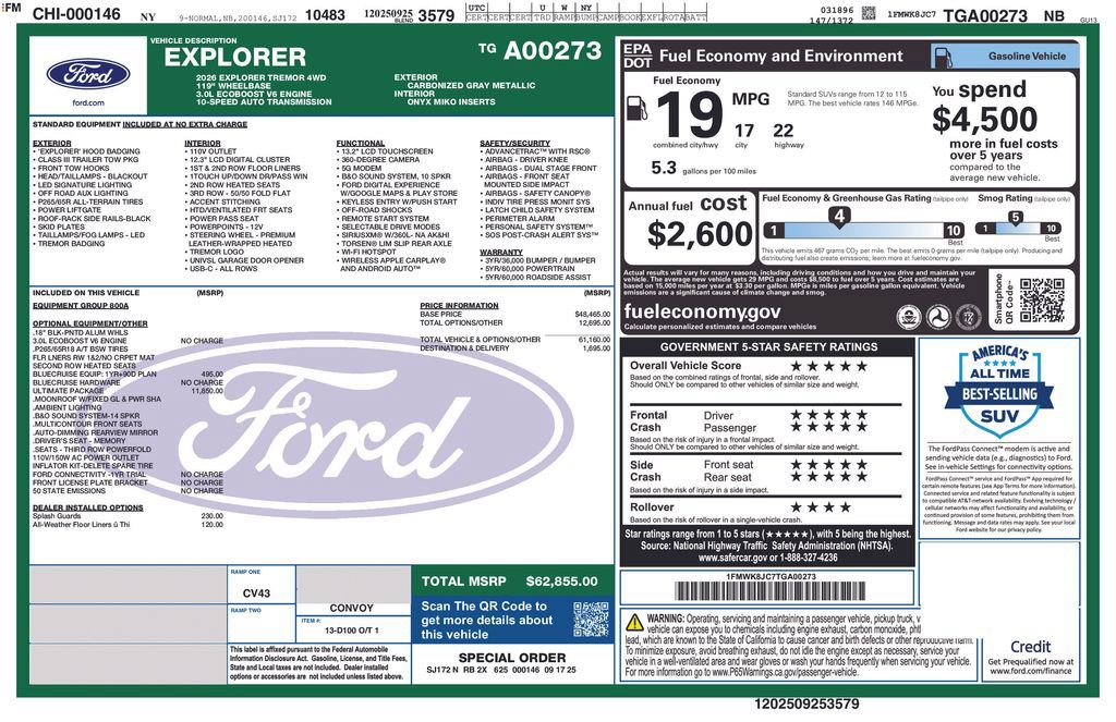 New 2026 Ford Explorer Tremor w/ Tremor Ultimate Package AWD/4WD image 37