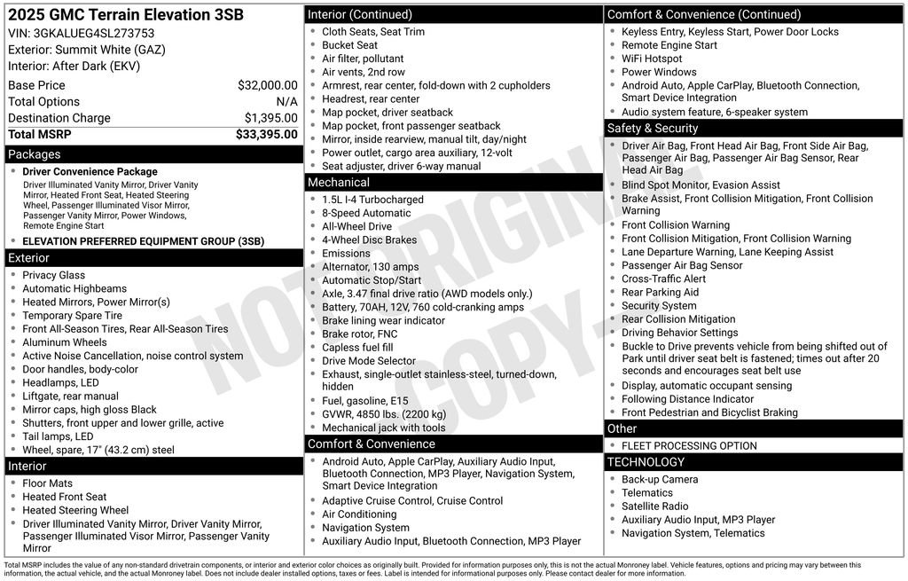 Certified 2025 GMC Terrain Elevation image 2