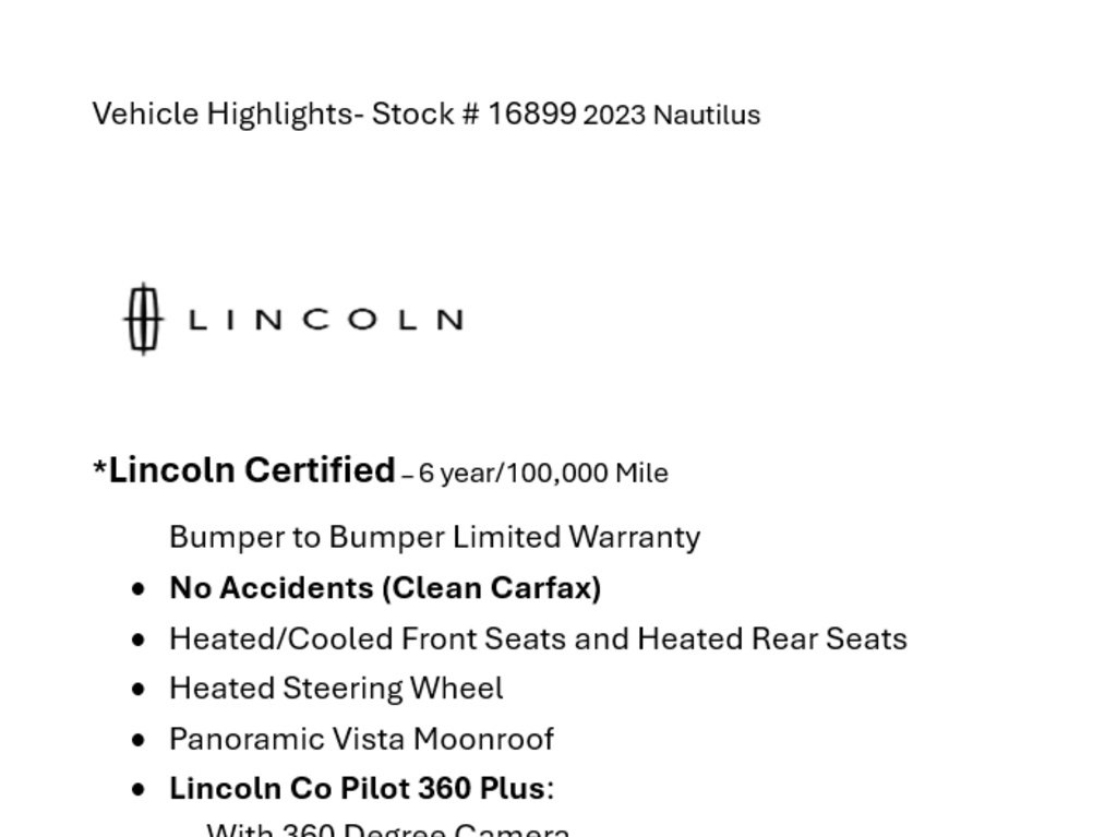 Certified 2023 Lincoln Nautilus Reserve image 3