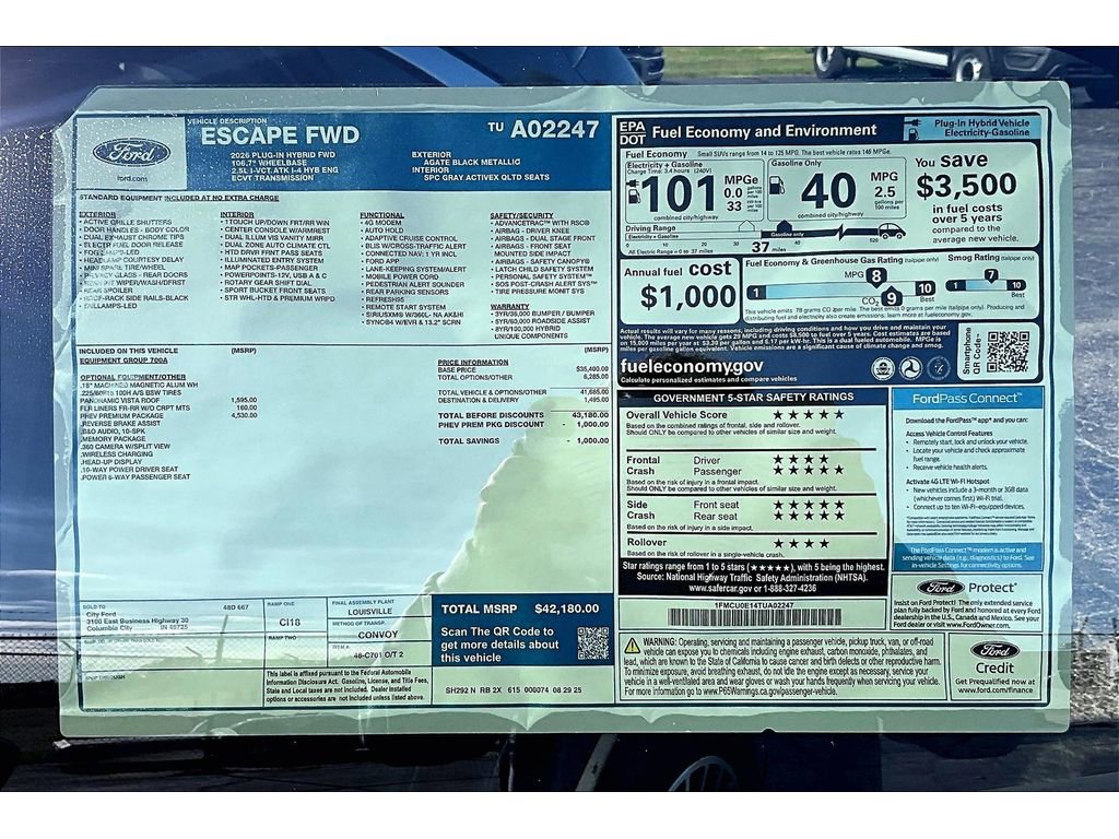 New 2026 Ford Escape SE w/ PHEV Premium Package image 38