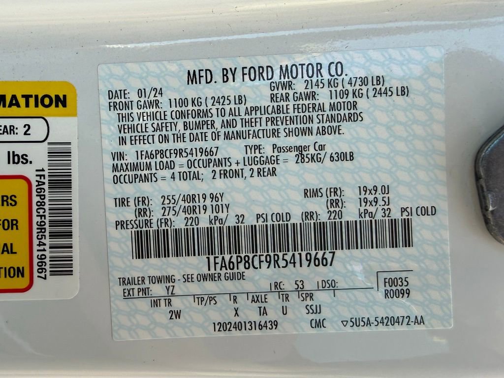 Used 2024 Ford Mustang GT w/ GT Performance Package RWD image 30