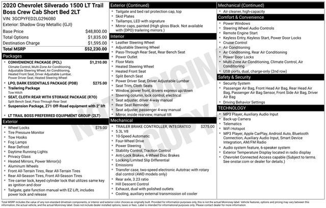 Certified 2020 Chevrolet Silverado 1500 LT Trail Boss w/ Convenience Package AWD/4WD image 26